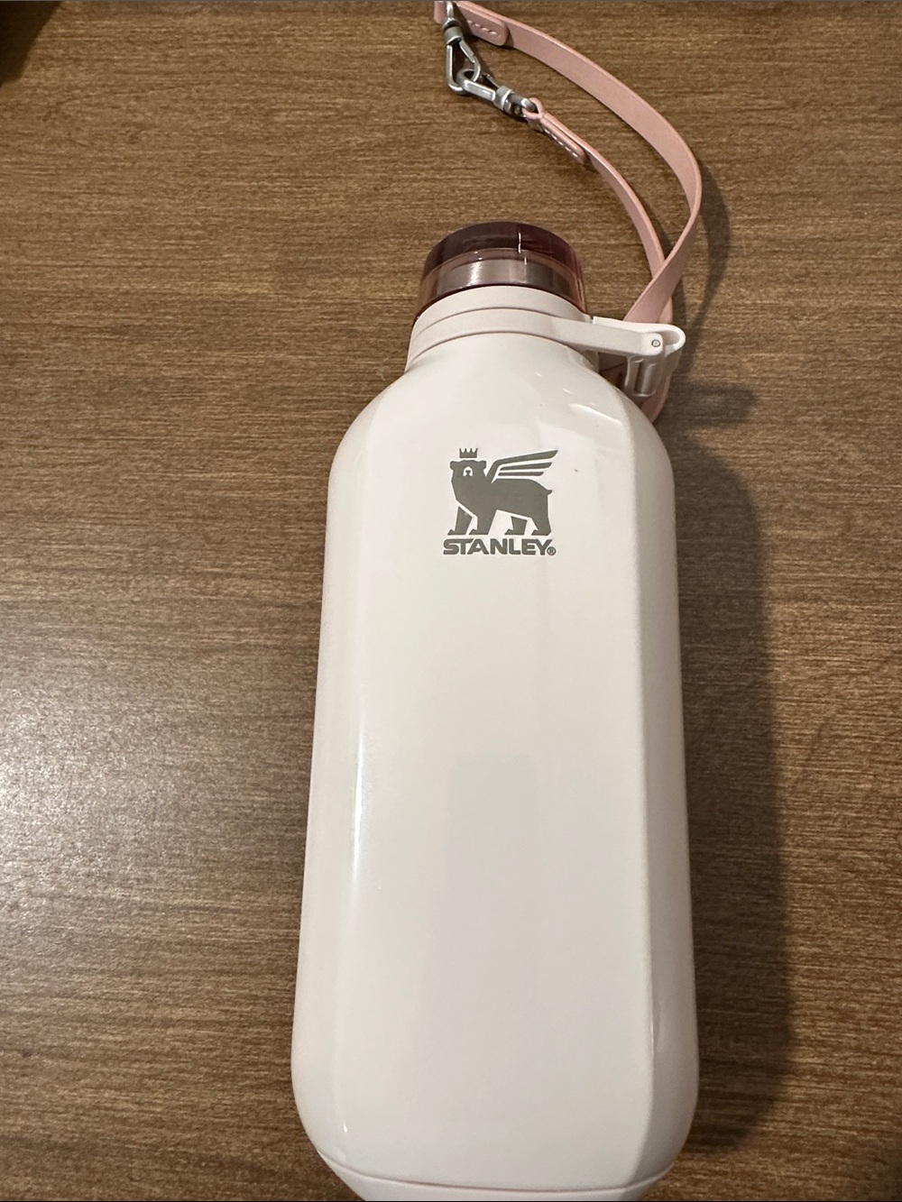 Stanley Rose Quartz Gloss 16 ox Water Bottle with Pink Strap & carry case.